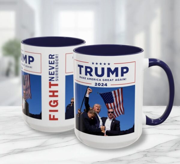 Donald Trump Fight Never Surrender Mug