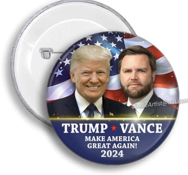 Donald Trump & JD Vance 2024 MAGA Button
