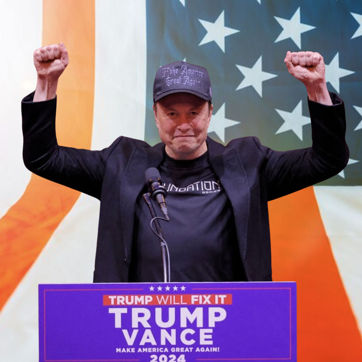 Elon Musk Dark Gothic MAGA Cap