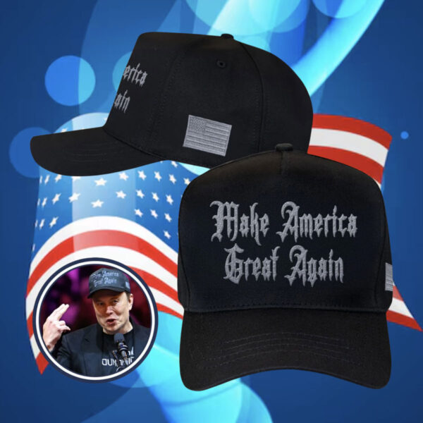 Elon Musk Trump Rally With Dark Gothic MAGA Hat