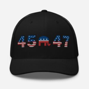 Trump 2024 45 - 47 Hat Republican MAGA Trucker Cap