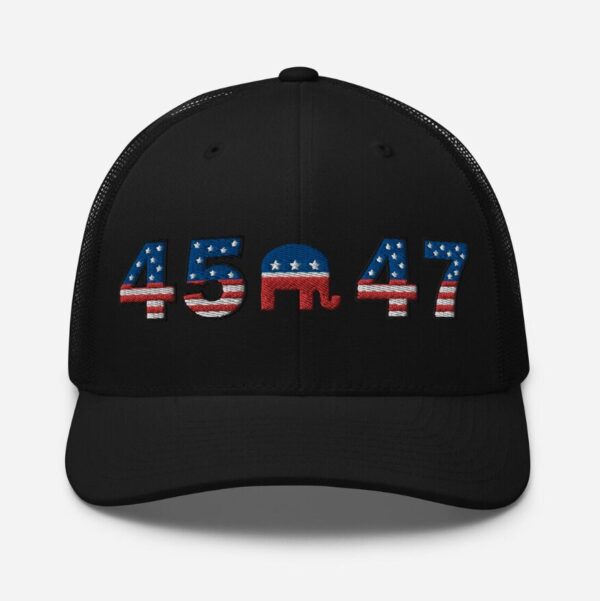Trump 2024 45 - 47 Hat Republican MAGA Trucker Cap