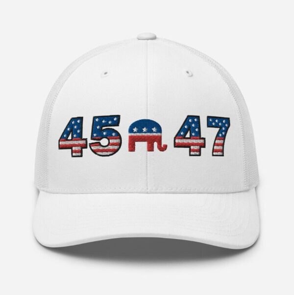Trump 2024 45 - 47 Hat Republican MAGA Trucker Cap