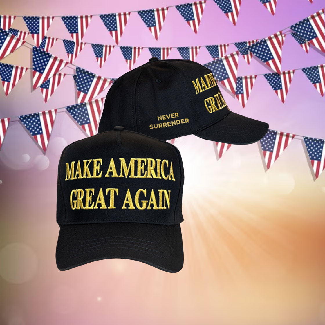 Trump Gold Dark MAGA Hat