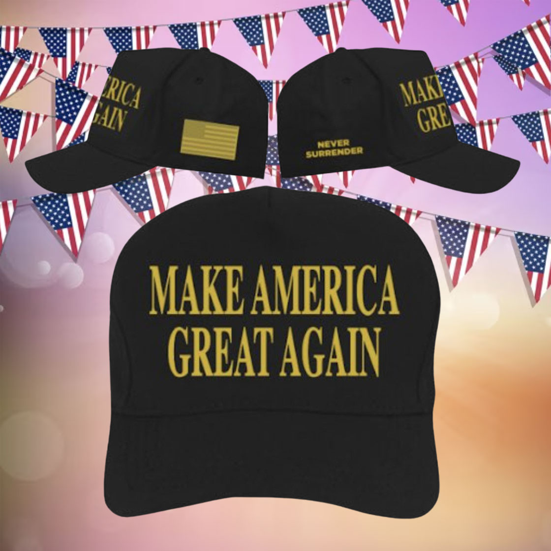 Trump Gold Dark MAGA Hat