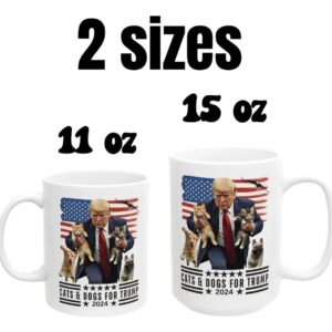 Trump Mug Funny Donald Trump 2024 Mug Cats and Dogs for Trump MAGA Coffee Mug