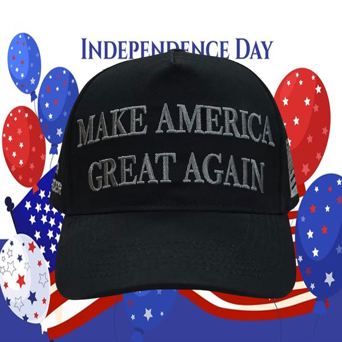 Elon Musk At Trump Dark MAGA Hat