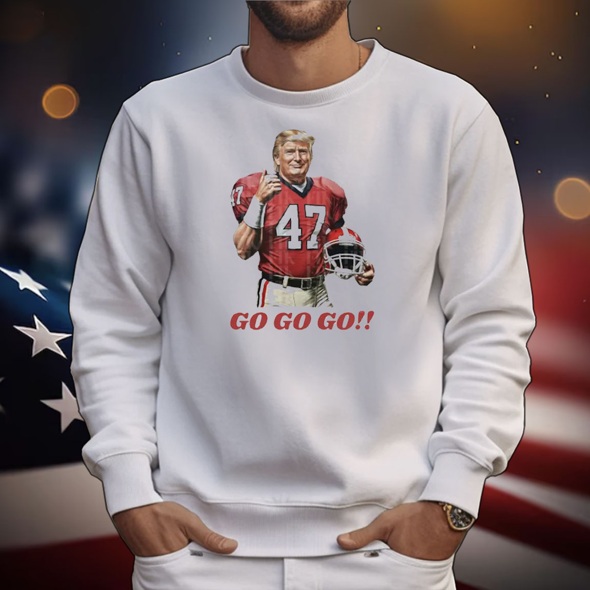 Go Go Go Donald Trump Bulldogs Football T-Shirt