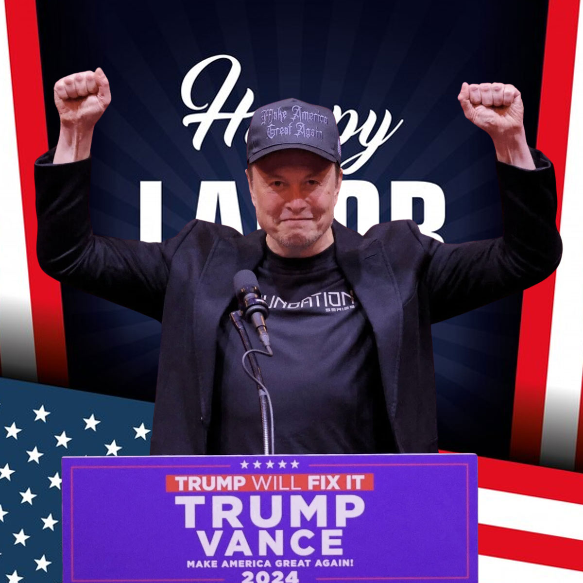 Gothic Dark MAGA Baseball Elon Musk Trump Cap