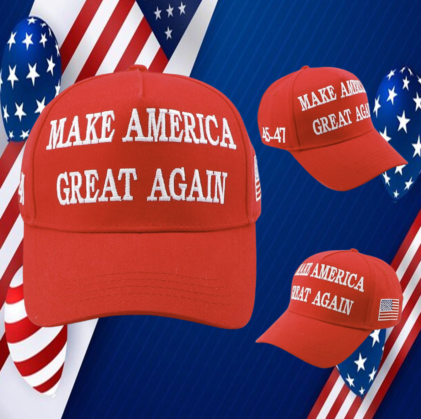 Trump 2024 45-47 MAGA Hat