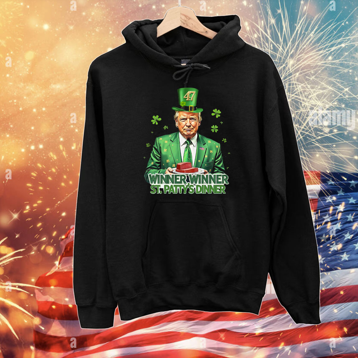 Trump 47 Winner Winner St. Patty's Dinner T-Shirt