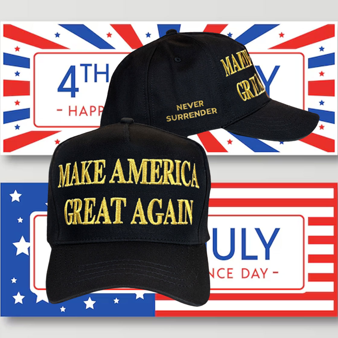 Trump Dark MAGA Make America Great Again Embroidered Hat