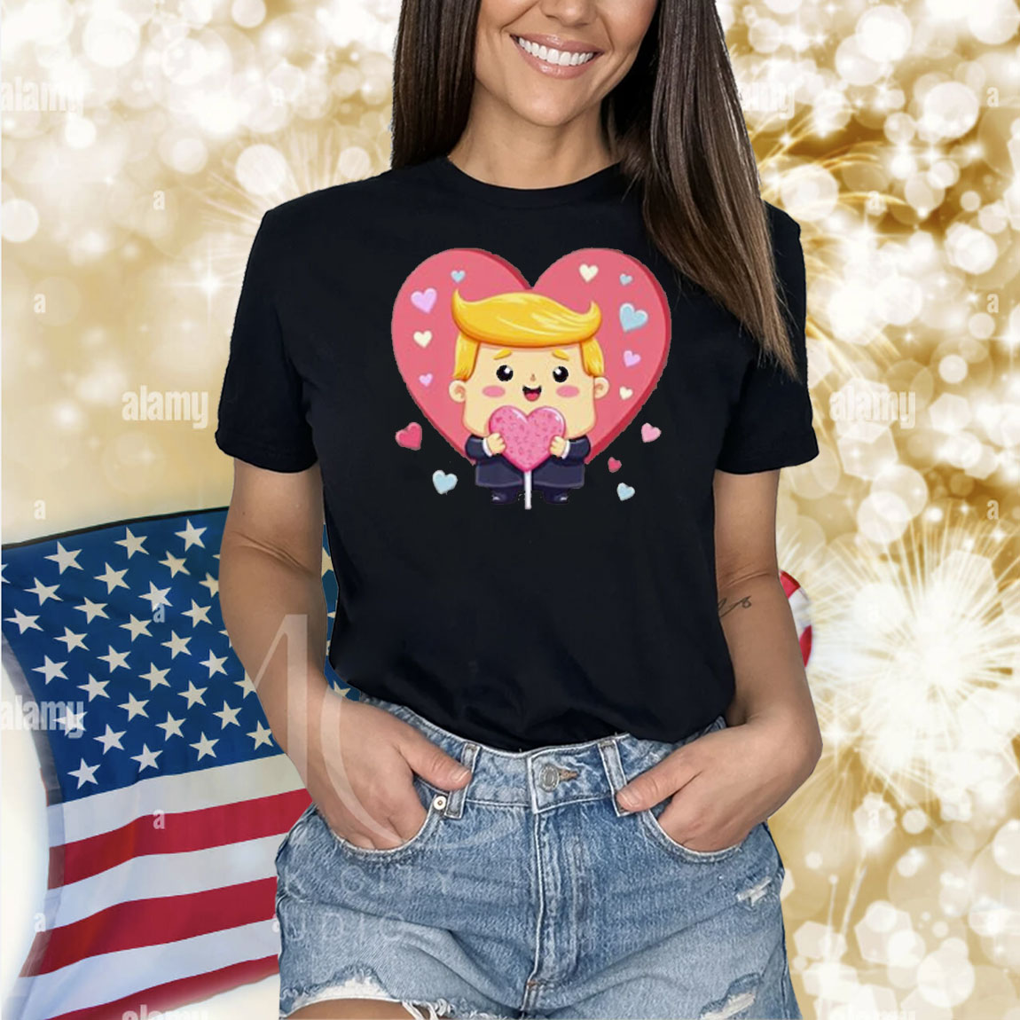 Baby Trump Funny Heart Trump Is My Valentine Day Design Premium Shirt