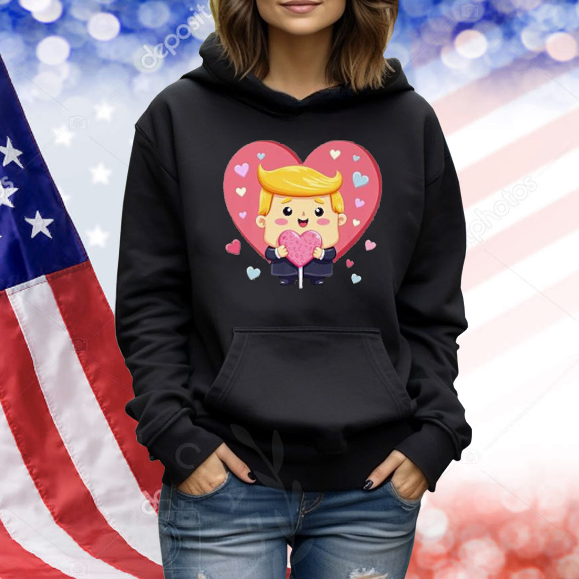 Baby Trump Funny Heart Trump Is My Valentine Day Design Premium Shirt