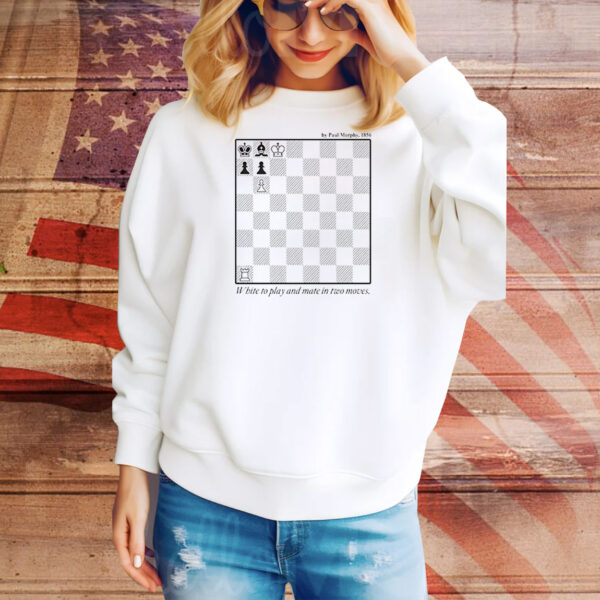 Chess feed by paul morphy 1856 white to play and mate in two moves Tee Shirt