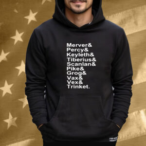 Critical Role Mercer Percy Keyleth Tiberius Scanlan Pike Grog Vax Vex And Trinket Tee Shirt