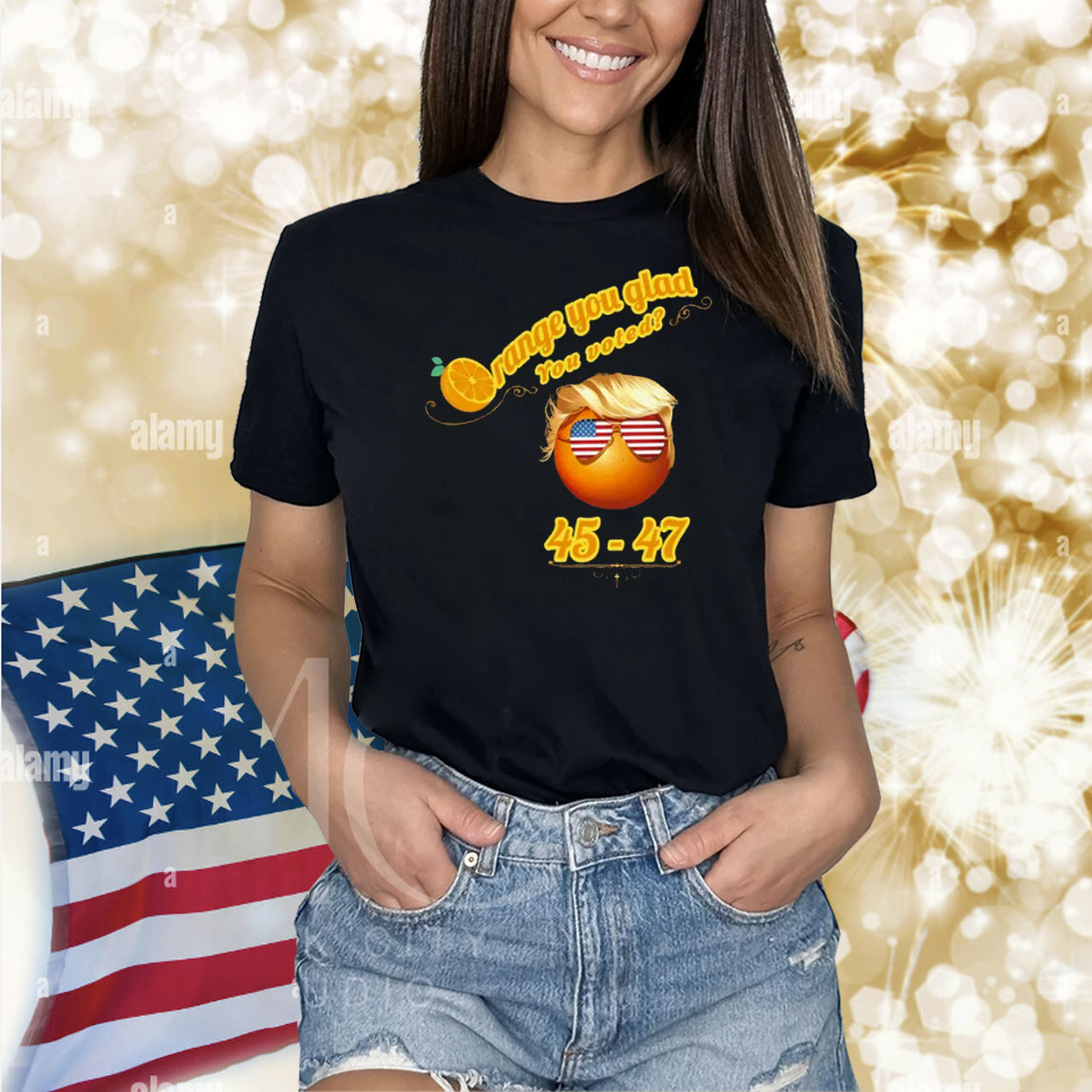 Funny Orange You Glad You Voted? Trump 45-47 Shirt