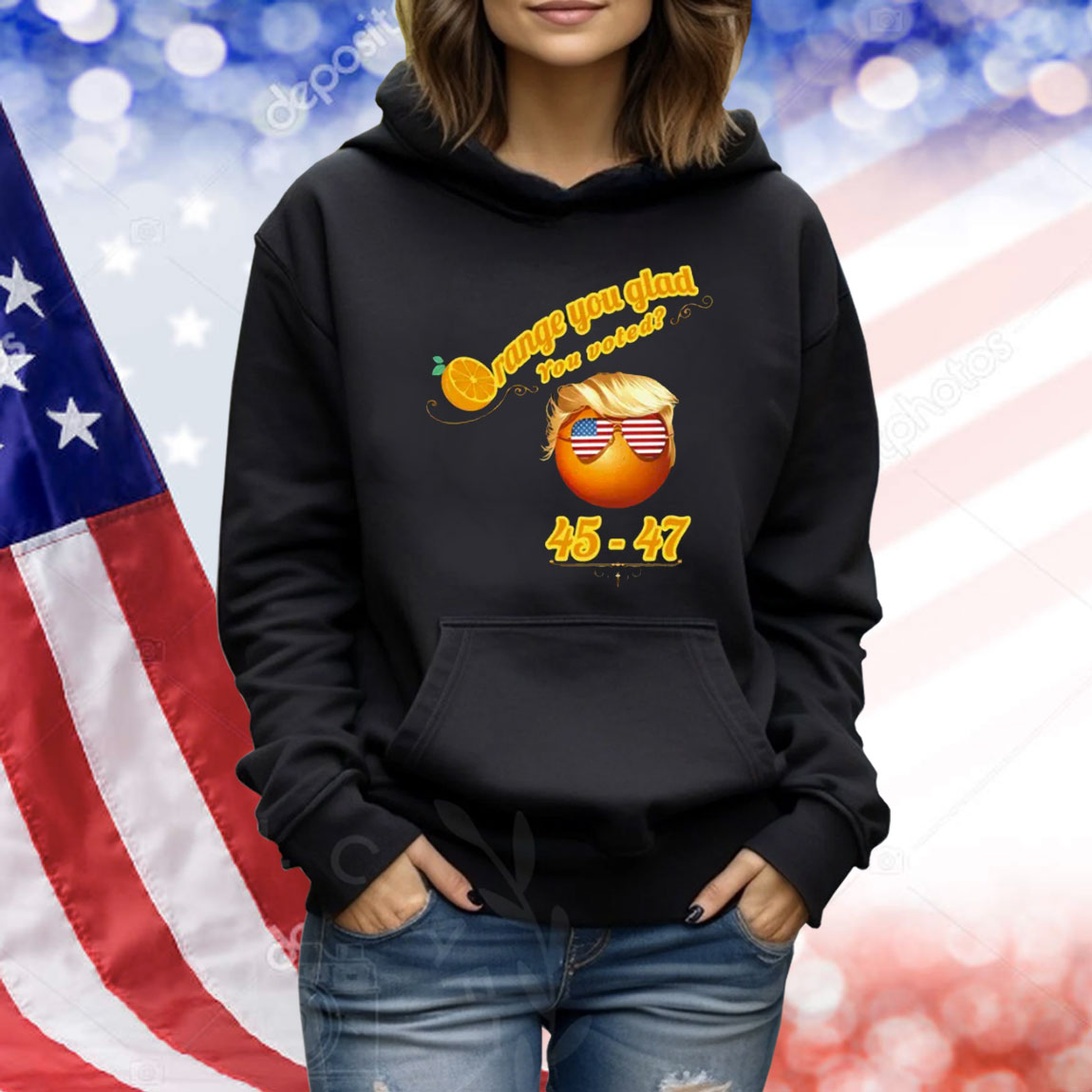 Funny Orange You Glad You Voted? Trump 45-47 Shirt