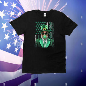 Funny Trump 45 47 Clover St Patricks Day US Flag Bubble Gum T-Shirt