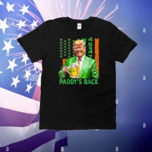 Funny Trump Paddy's Back 45 47 St Patricks Day USA Flag T-Shirts