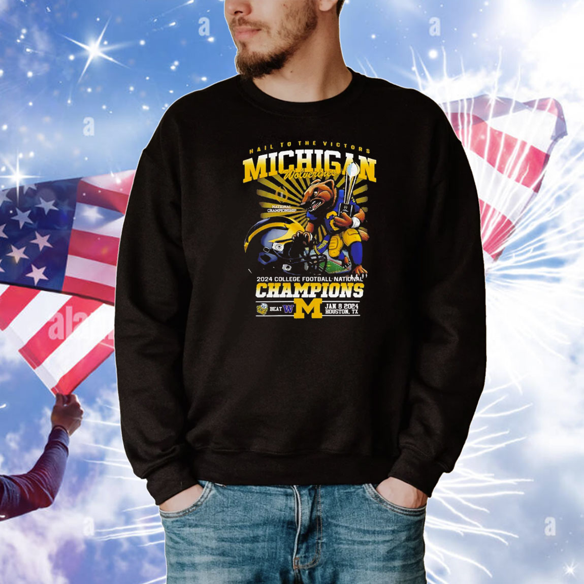 Hail to the victors Michigan Wolverines 2024 college football national champions T-Shirt