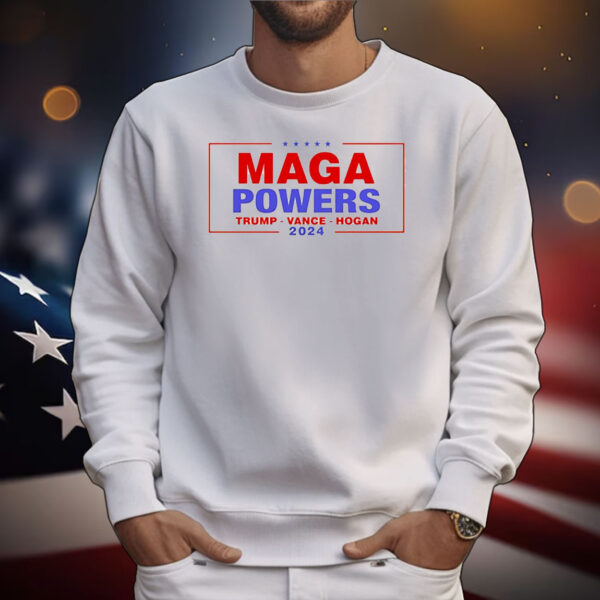 Hulk Hogan wearing Maga Powers Trump Vance Hogan 2024 T-Shirt