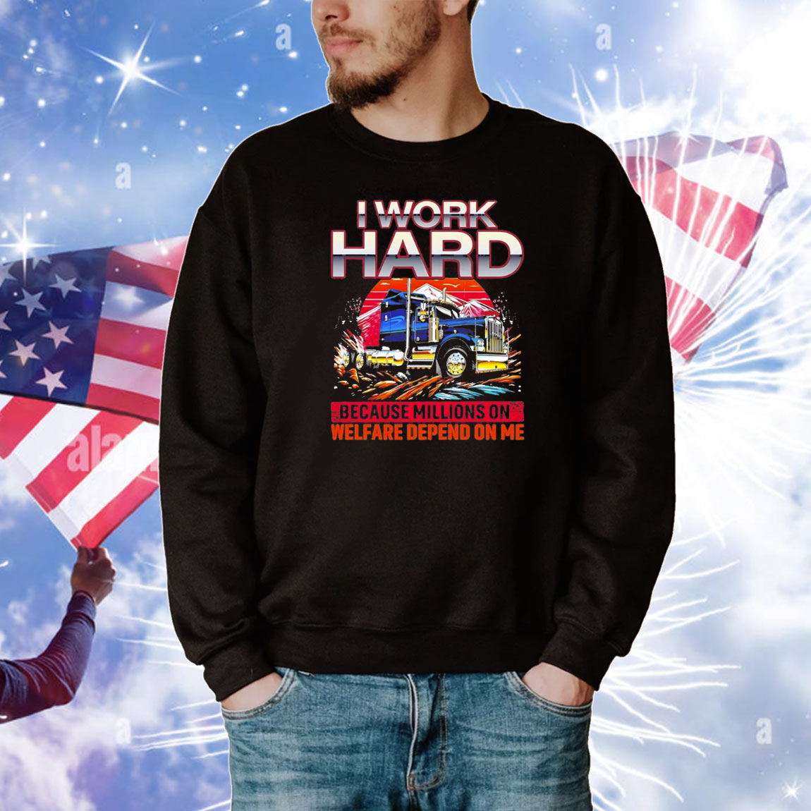 I work hard because millions on welfare depend on me T-Shirt