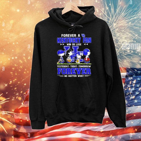Kentucky Wildcats Snoopy Peanuts forever fan no matter what T-Shirt