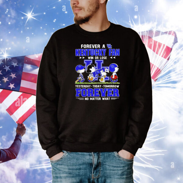 Kentucky Wildcats Snoopy Peanuts forever fan no matter what T-Shirt