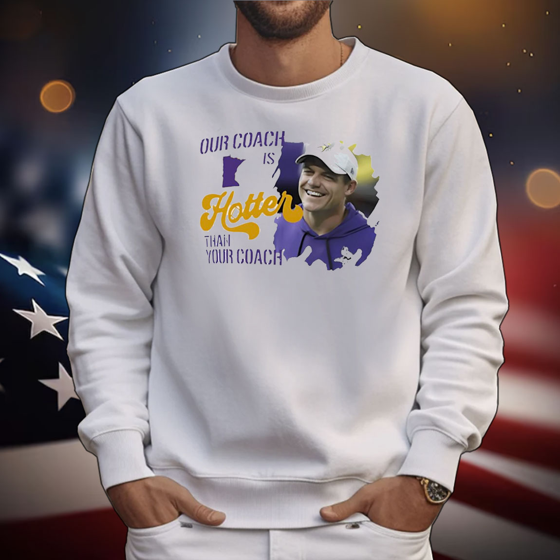 Kevin Oconnell Minnesota Vikings our coach is hotter than your coach T-Shirt