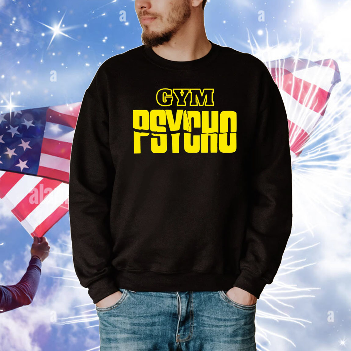 Marc Berbet wearing gym psycho T-Shirt