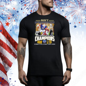 Navy Shipmen 2024 Armed Force Bowl Champion Celebrating mascot Tee Shirt