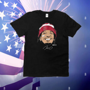 Official Jayden Daniels Face Bandage Washington Commanders NFLPA Signature Graphic T-Shirt