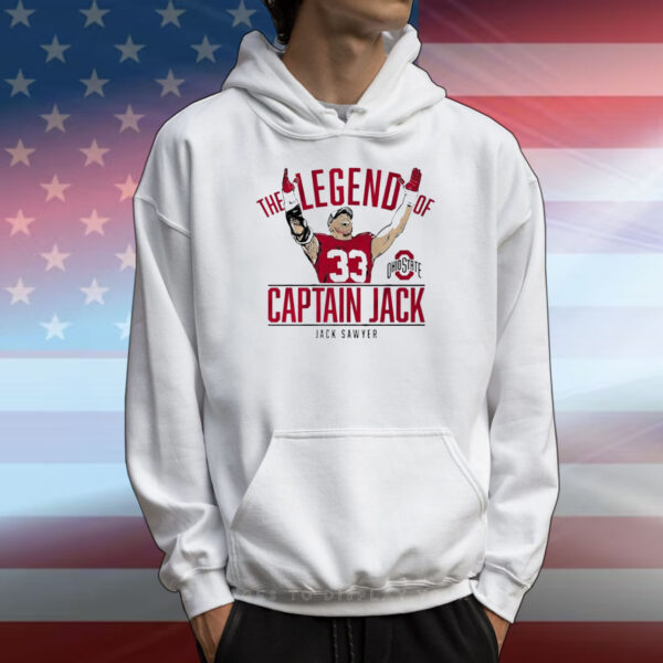 Official Ohio State Buckeyes Football The Legend Of Captain Jack Sawyer NCAA T-Shirt