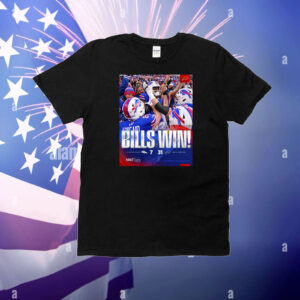 Official Poster Buffalo Bills win Denver Broncos 31 – 7 Score Wild Card Round 2024 – 2025 NFL Playoffs T-Shirt