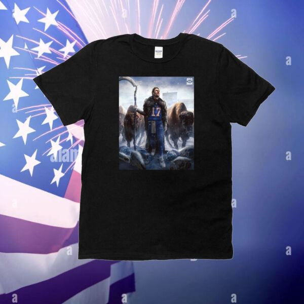 Official Poster Buffalo Bills win Denver Broncos NFL Josh Allen And The Bills Trample Over The Broncos And Advance To The Divisional T-Shirt