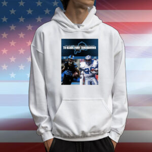 Official Poster Detroit Lions Gibbs Joins Sanders As The Only Players In Team History To Score Four Touchdowns In A Single Game T-Shirt