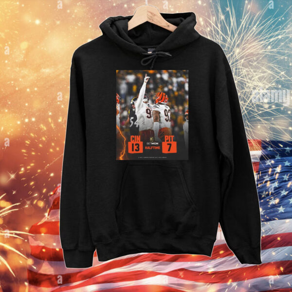Official Poster Halftime NFL Cincinnati Bengals Vs Pittsburgh Steelers 13 – 7 Score Bet MGM 2025 T-Shirt