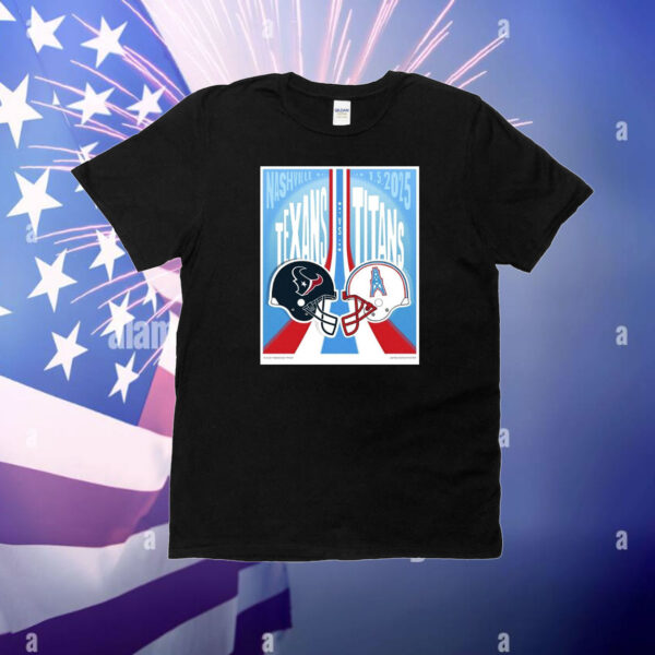 Official Poster Houston Texans Vs Tennessee Titans Season Finale Live From Nashville 1 5 2025 Helmet T-Shirt