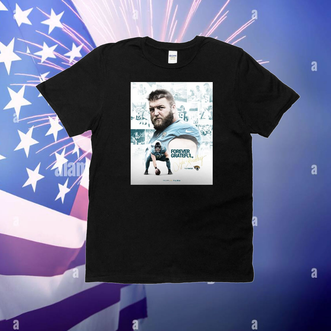 Official Poster Jacksonville Jaguars NFL Tyler Shatley Forever Grateful Hanging It Up Signature T-Shirt