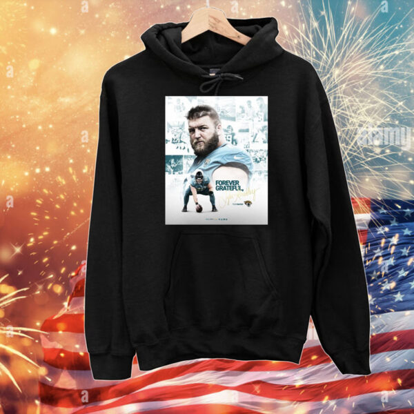 Official Poster Jacksonville Jaguars NFL Tyler Shatley Forever Grateful Hanging It Up Signature T-Shirt