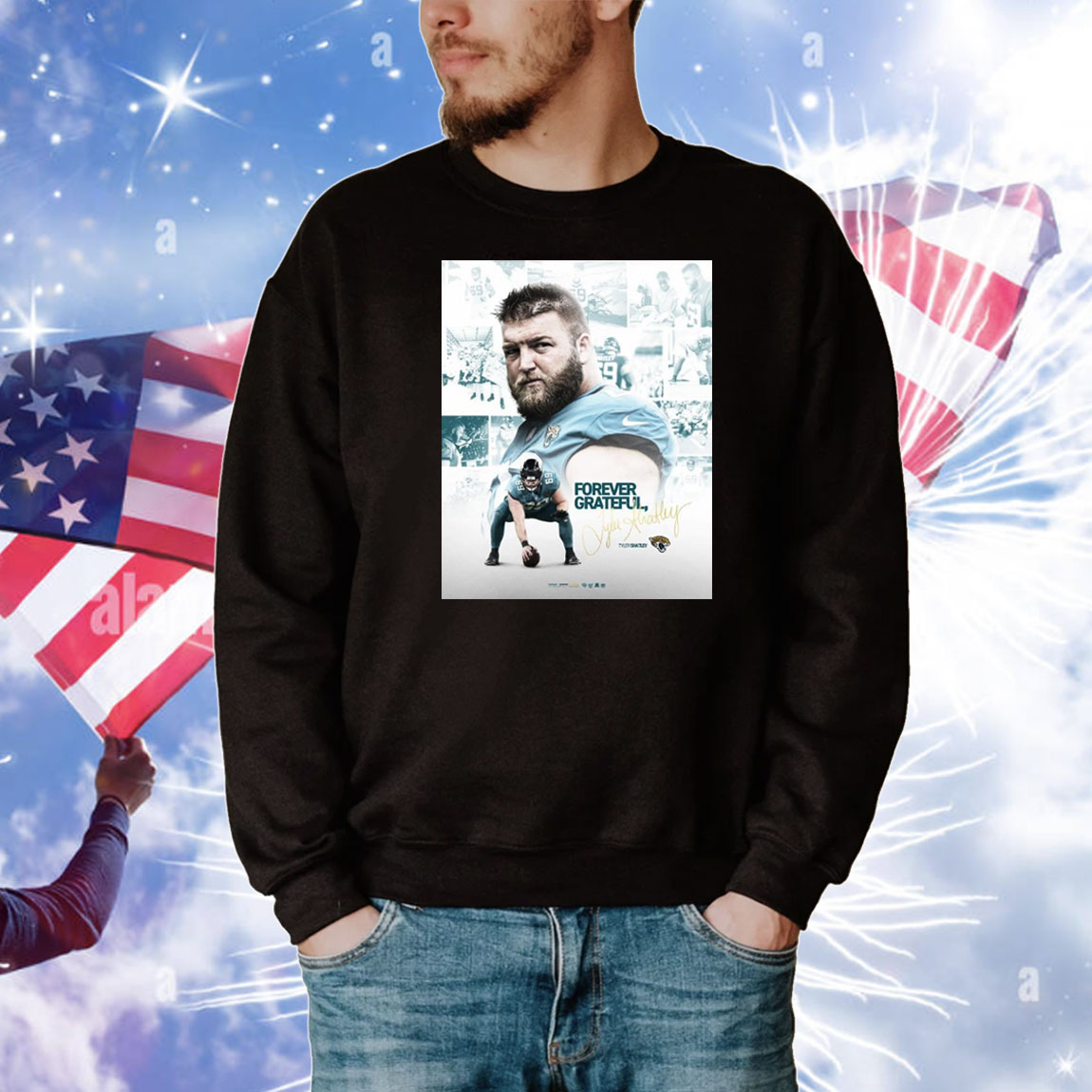Official Poster Jacksonville Jaguars NFL Tyler Shatley Forever Grateful Hanging It Up Signature T-Shirt