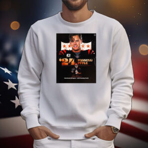 Official Poster Joe Burrow Cincinnati Bengals NFL 4,918 Passing Yards ’24 Passing Title Signature T-Shirt