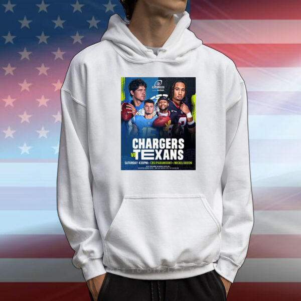 Official Poster Los Angeles Chargers Vs Houston Texans NFL Wild Card Saturday Kicking Off The Postseason In Houston T-Shirt