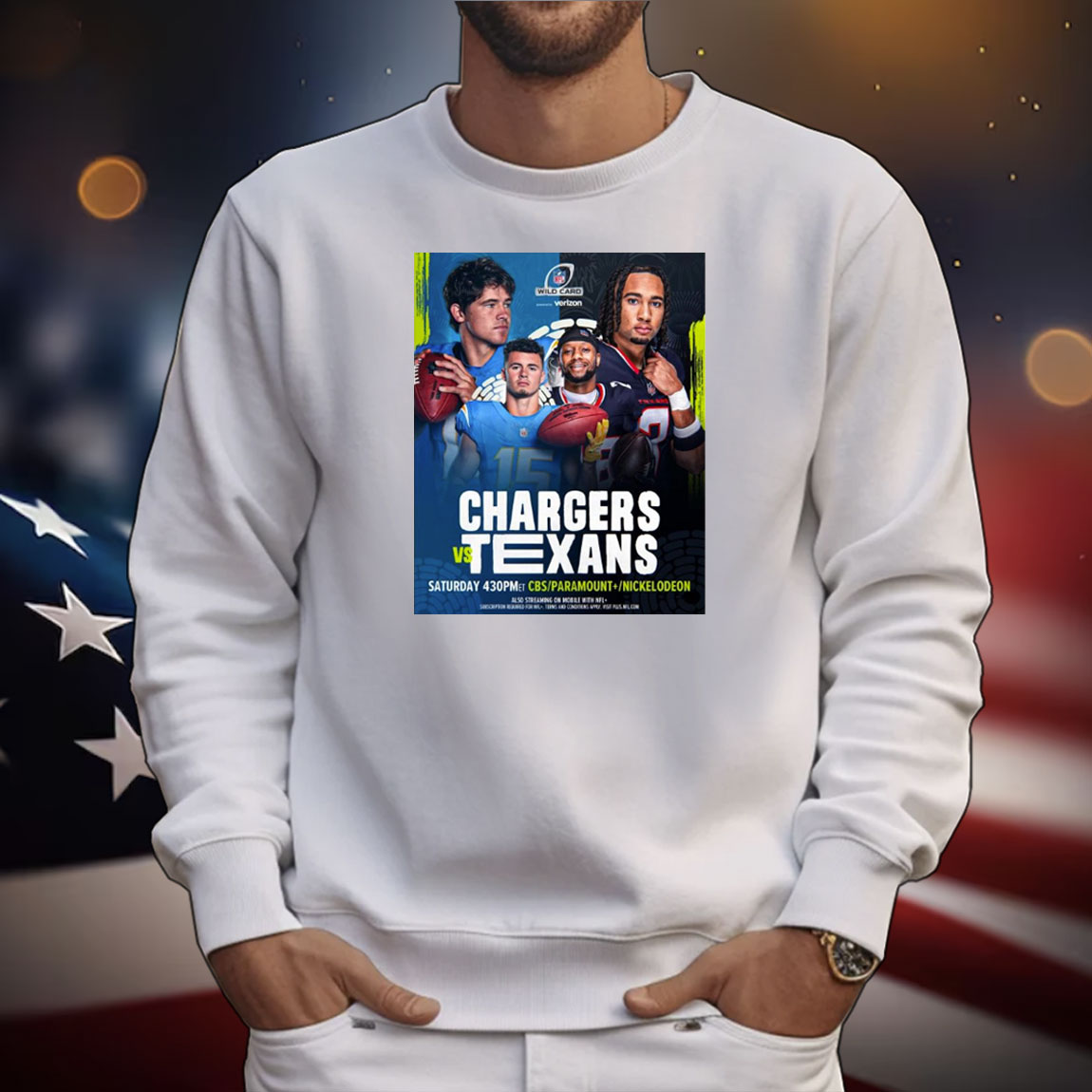 Official Poster Los Angeles Chargers Vs Houston Texans NFL Wild Card Saturday Kicking Off The Postseason In Houston T-Shirt