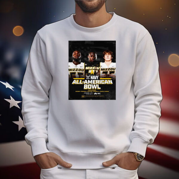 Official Poster Missouri Tigers All-American Bowl Featuring Henry Fenuku Keiton Jones And Jack Lange Jan 11th T-Shirt