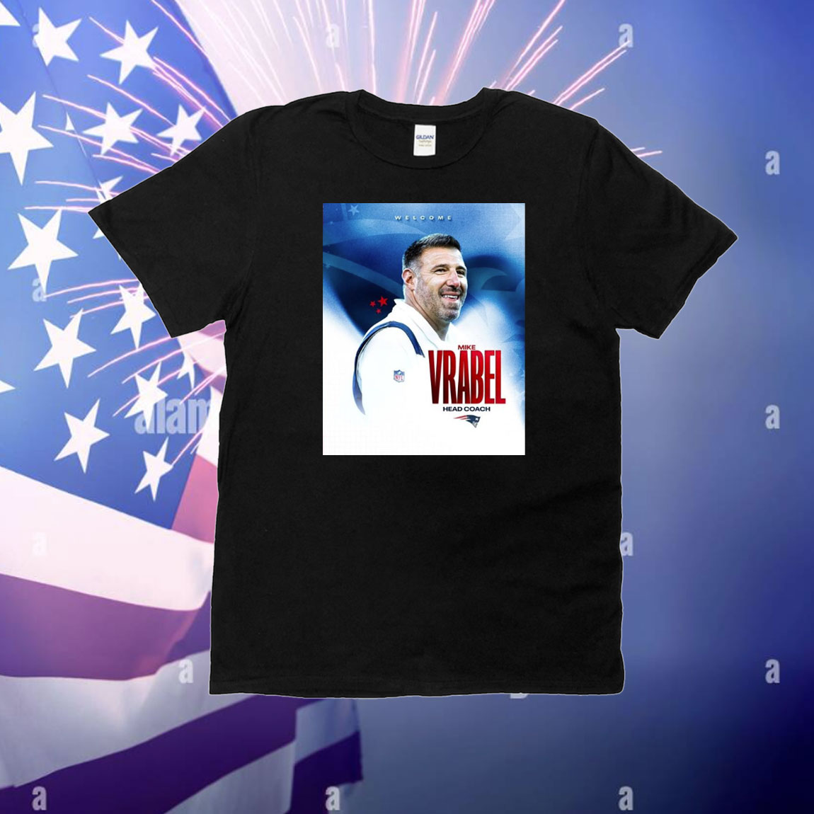 Official Poster New England Patriots NFL Welcome Hall of Famer Head Coach Mike Vrabel Returns 2025 T-Shirt