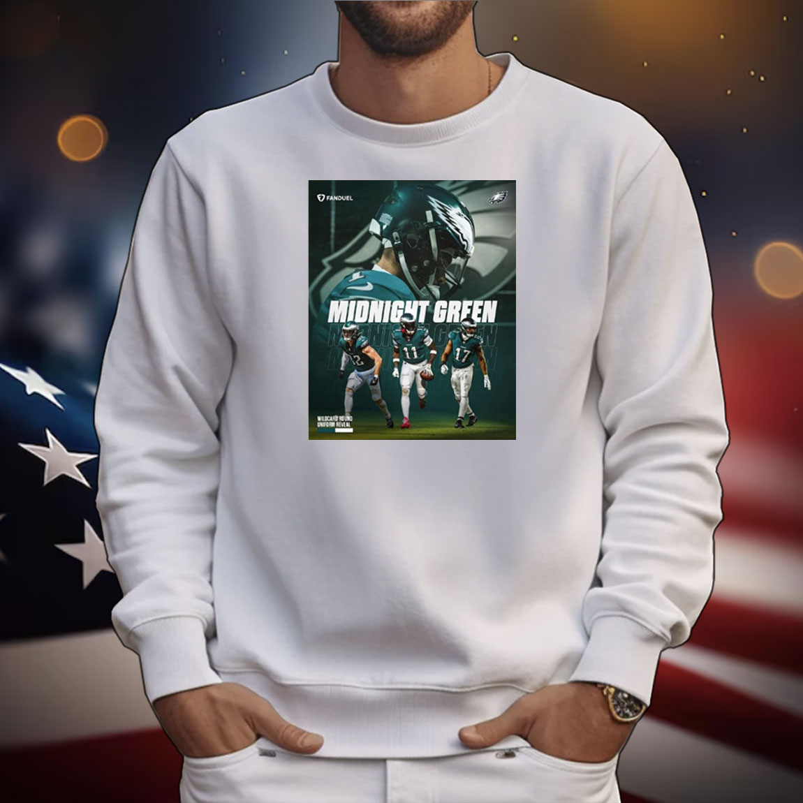 Official Poster Philadelphia Eagles Jalen Hurts A.J. Brown Reed Blankenship Nakobe Dean Midnight Green Wildcard Round Uniform Reveal T-Shirt