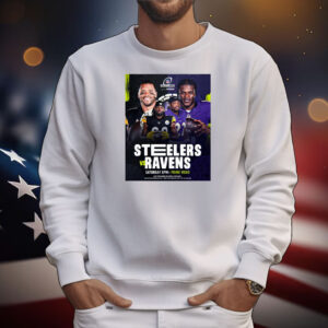 Official Poster Pittsburgh Steelers Vs Baltimore Ravens NFL Wild Card Saturday Facing Off In The Playoffs T-Shirt