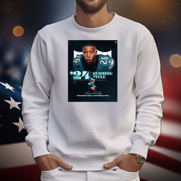 Official Poster Saquon Barkley Philadelphia Eagles 2,005 Rushing Yards ’24 Rushing Title NFL T-Shirt